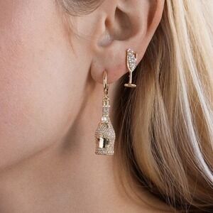 BaubleBar What's Poppin' Set of 2 Pairs of Earrings - Gold Tone Pavé - NWT